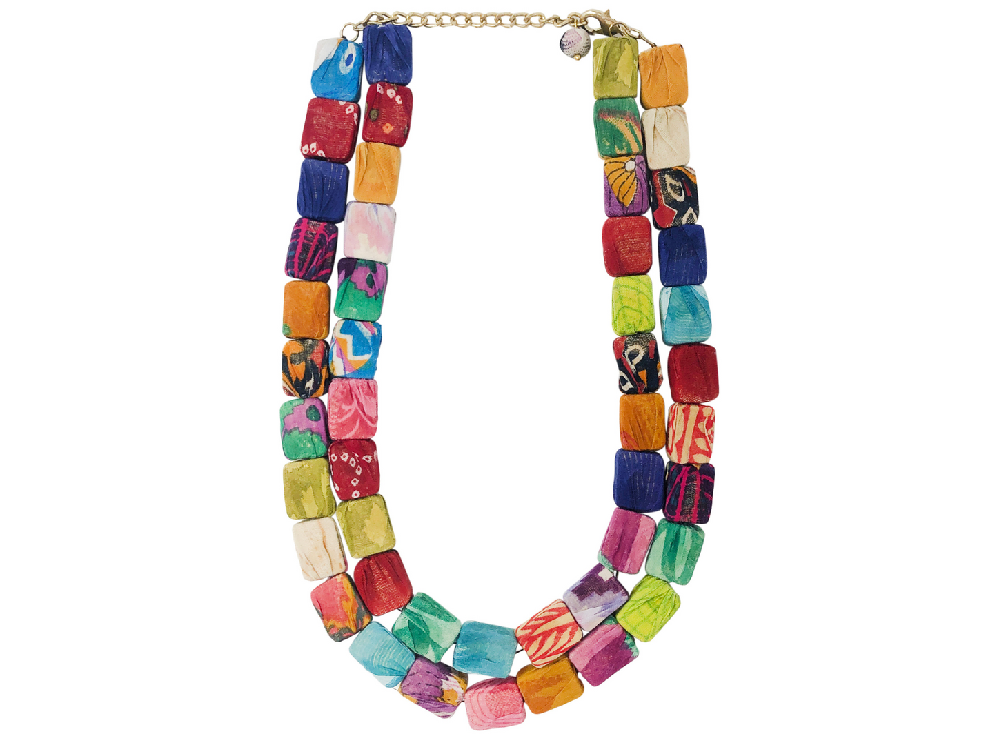 Vintage Kantha Cubic Necklace - KanthaCollection