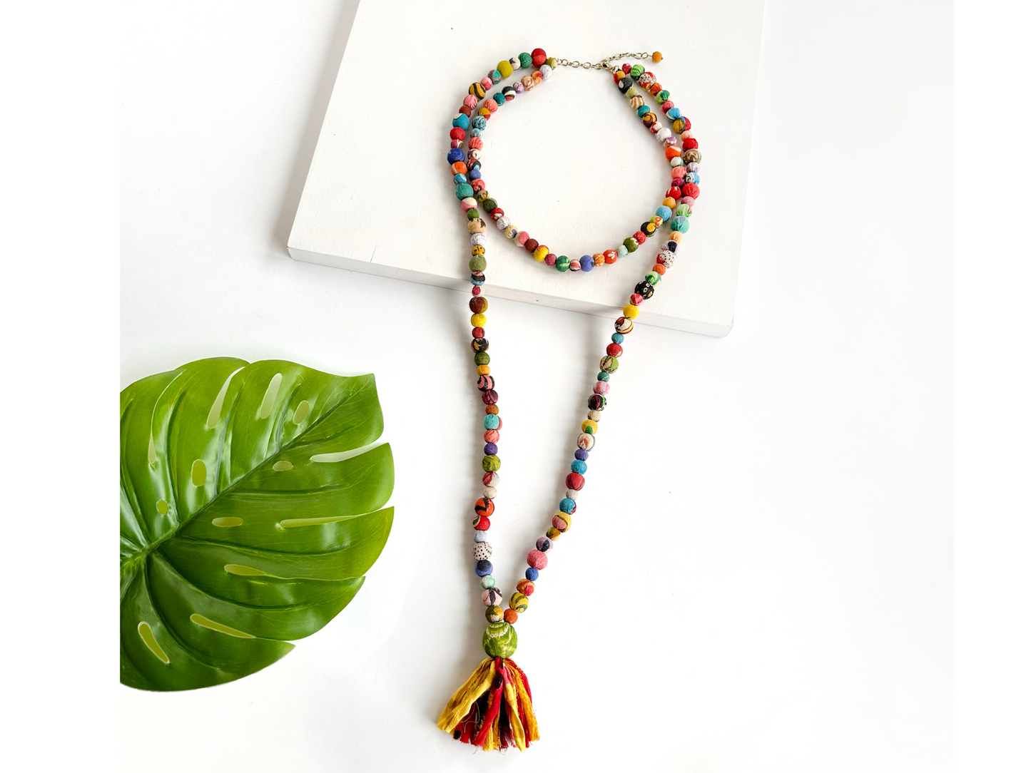 Vintage Kantha Tassel Necklace-Joy