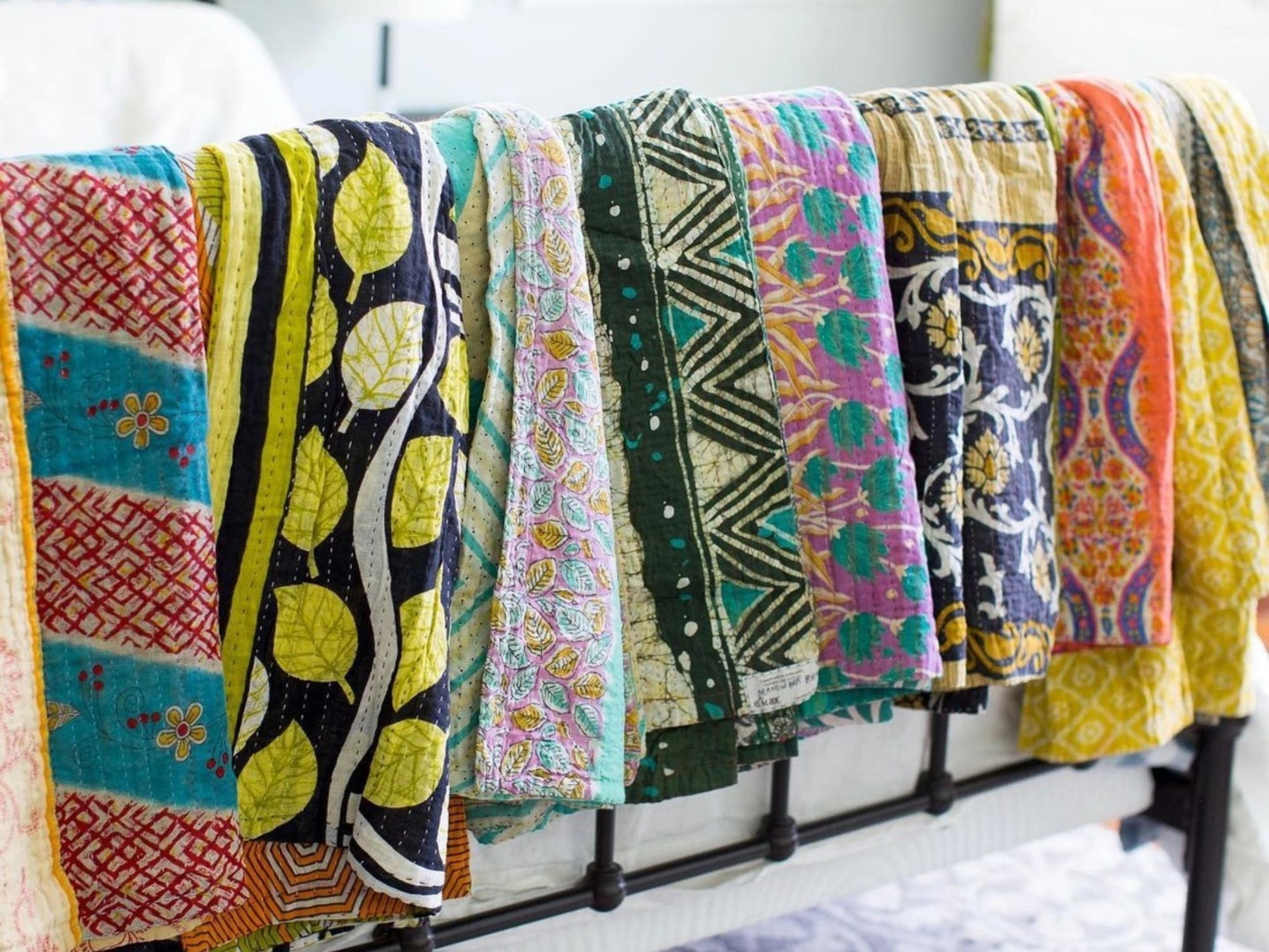 Vintage Kantha Throw by Color-Way Choice - KanthaCollection